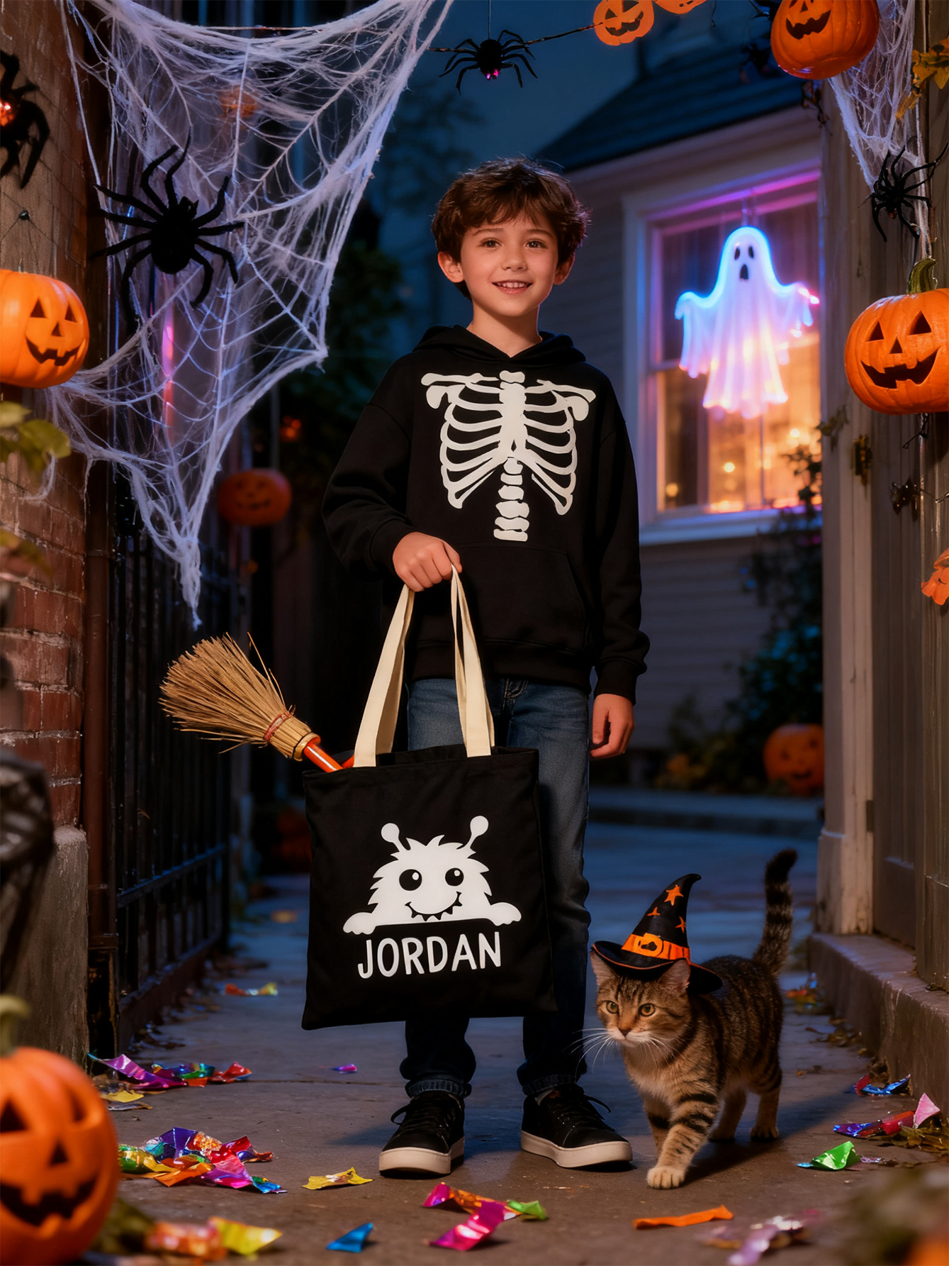 Monster-Themed Personalized Halloween Candy Bags